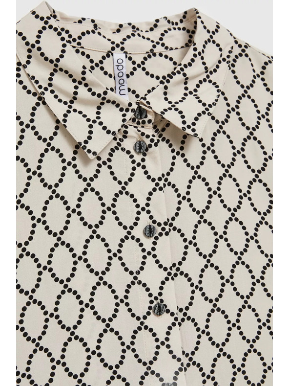 Moodo Bézs gombos mintás ing Moodo