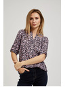 Moodo Sötétkék virágmintás ing feltűrt ujjakkal Moodo