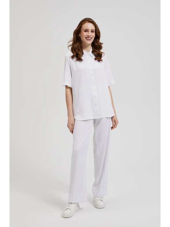 Moodo Fehér viszkóz ing gallérral Moodo