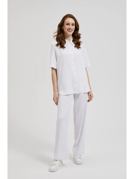 Moodo Fehér viszkóz ing gallérral Moodo