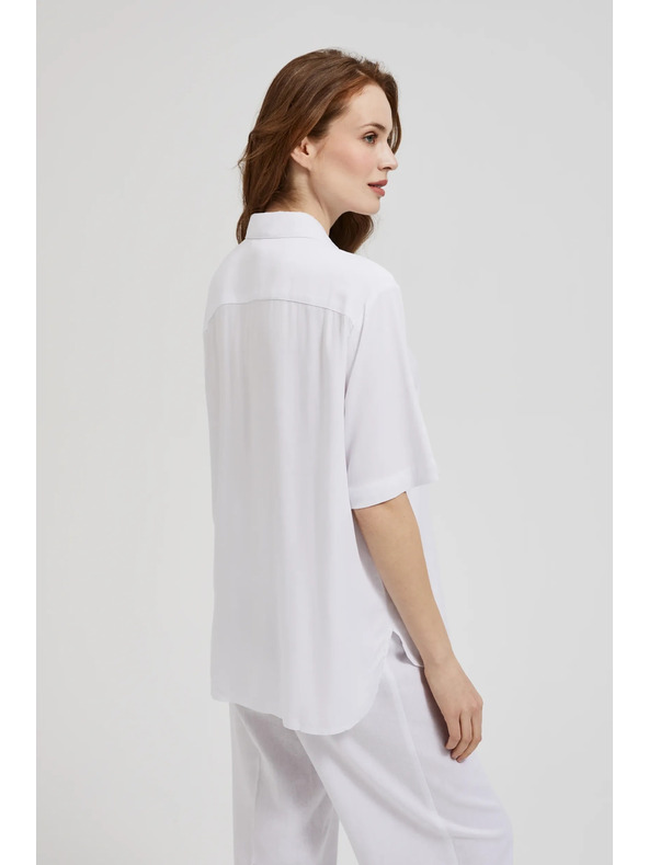 Moodo Fehér viszkóz ing gallérral Moodo