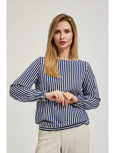 Moodo Fehér-sötétkék kerek nyakú vékony pántos ing Moodo