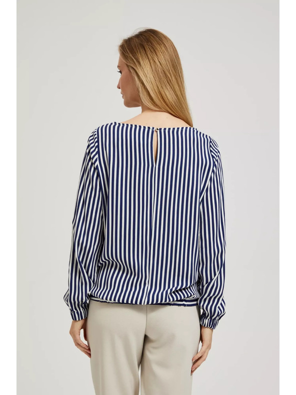 Moodo Fehér-sötétkék kerek nyakú vékony pántos ing Moodo