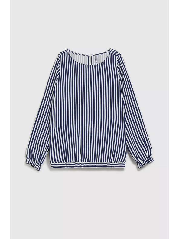 Moodo Fehér-sötétkék kerek nyakú vékony pántos ing Moodo