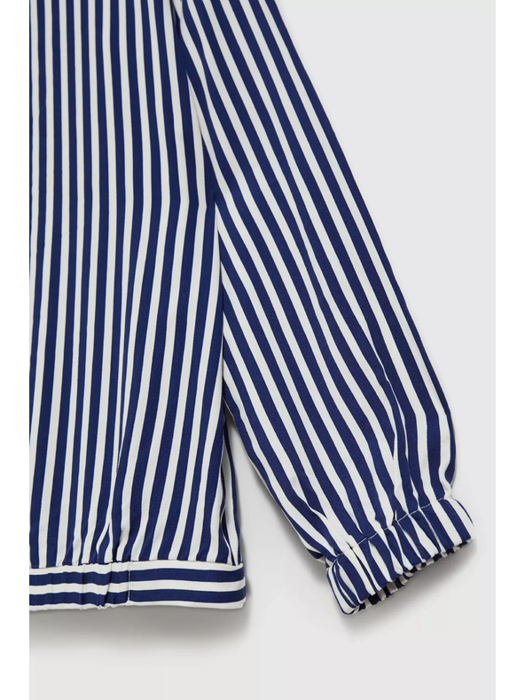 Moodo Fehér-sötétkék kerek nyakú vékony pántos ing Moodo