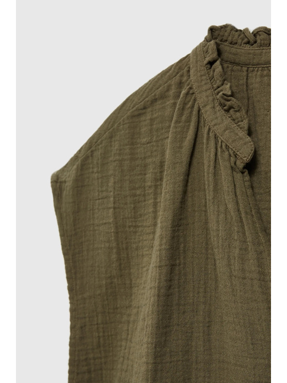 Moodo Olíva V-nyakú pamut felső Moodo