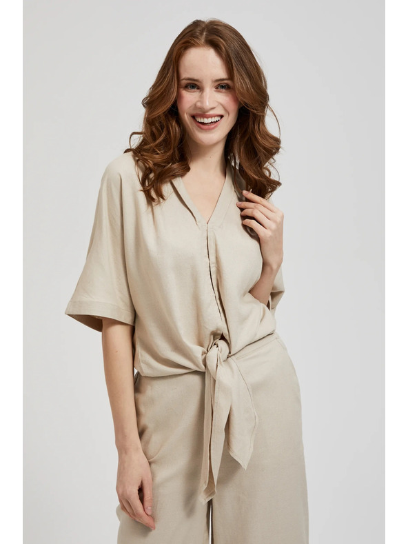 Moodo Len ing megkötővel, bézs Moodo