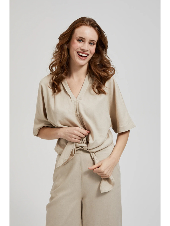 Moodo Len ing megkötővel, bézs Moodo