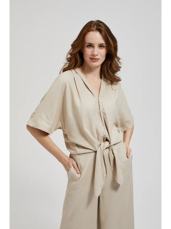 Moodo Len ing megkötővel, bézs Moodo