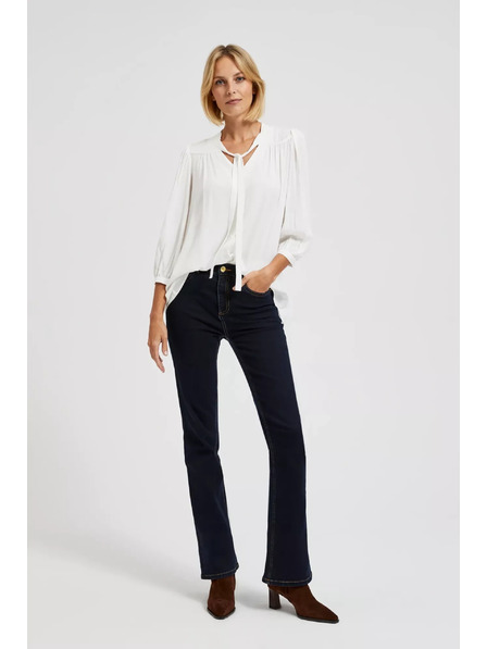 Moodo Fehér gombos ing megkötött dekoltázzsal Moodo