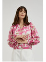 Moodo Rózsaszín virágos ing fodros ujjakkal Moodo