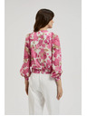 Moodo Rózsaszín virágos ing fodros ujjakkal Moodo