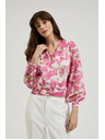 Moodo Rózsaszín virágos ing fodros ujjakkal Moodo