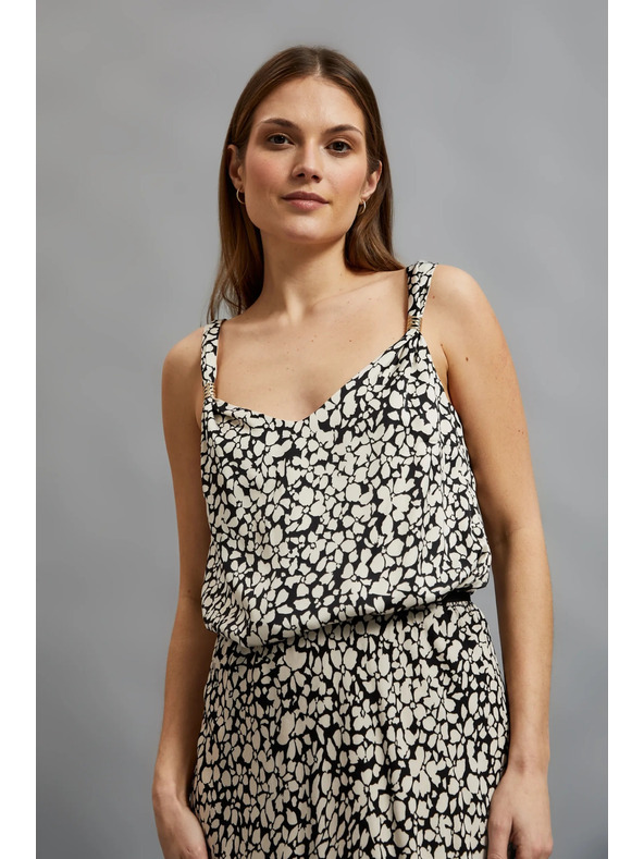 Moodo Mintás spagetti pántos ing, bézs Moodo