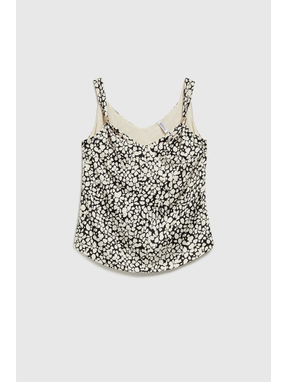 Moodo Mintás spagetti pántos ing, bézs Moodo