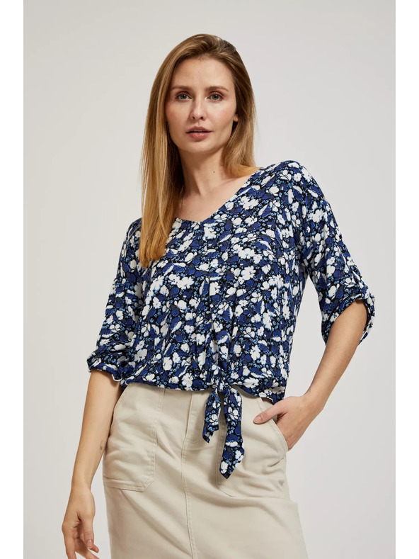 Moodo Kék virágos ing megkötővel Moodo