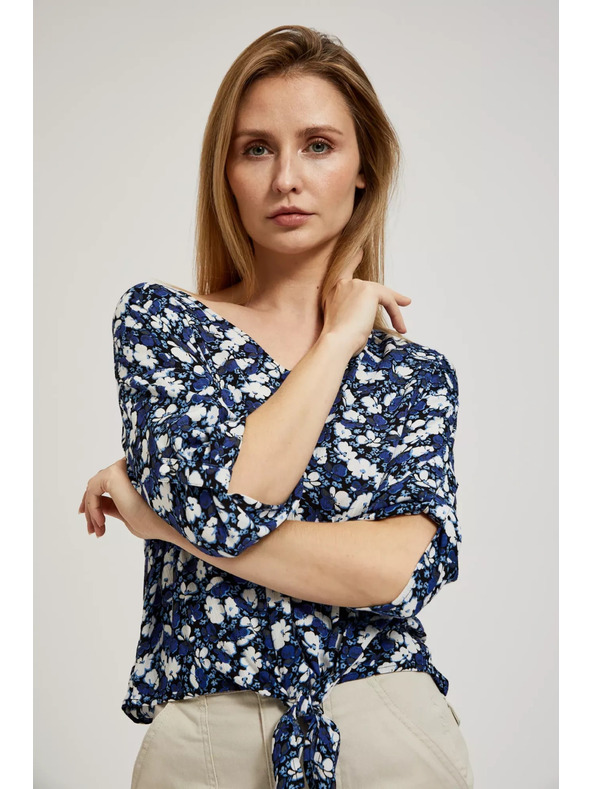 Moodo Kék virágos ing megkötővel Moodo