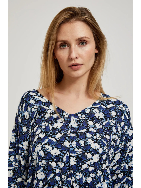 Moodo Kék virágos ing megkötővel Moodo