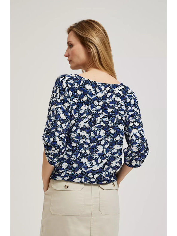 Moodo Kék virágos ing megkötővel Moodo