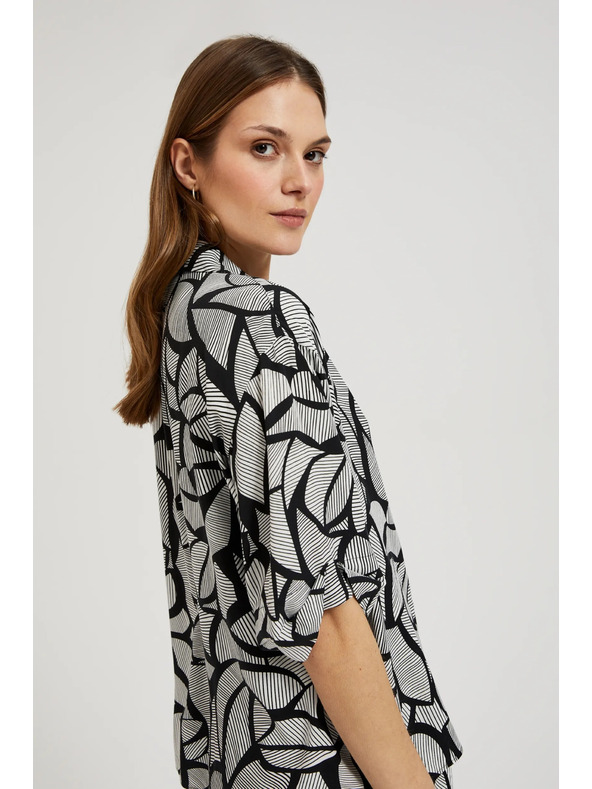 Moodo Viszkóz ing fekete-fehér Moodo