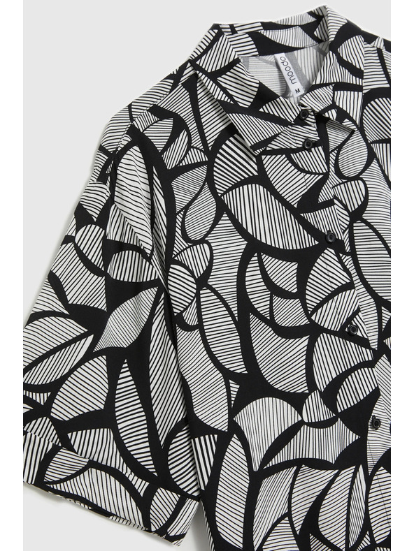 Moodo Viszkóz ing fekete-fehér Moodo