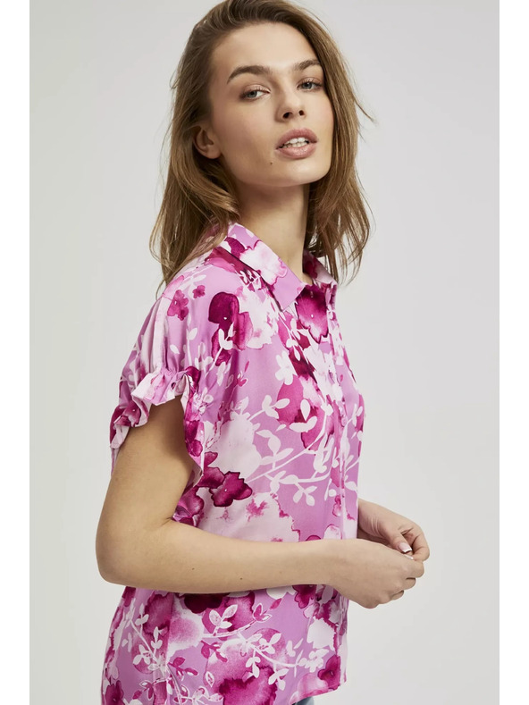 Moodo Rózsaszín virágmintás ing Moodo