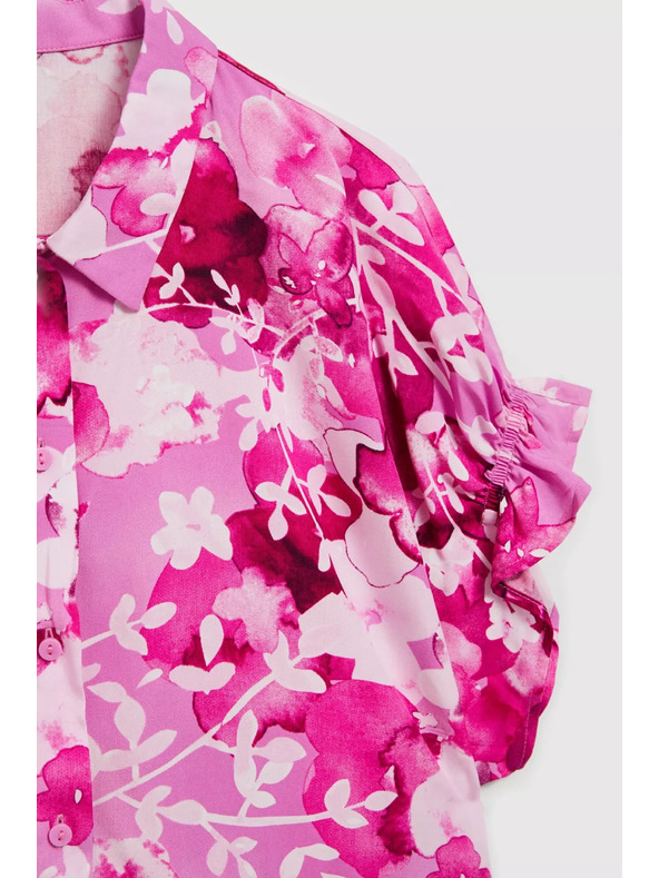 Moodo Rózsaszín virágmintás ing Moodo