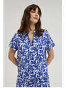 Moodo Kék ing gallérral és növényi mintával Moodo