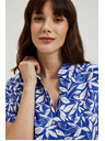 Moodo Kék ing gallérral és növényi mintával Moodo