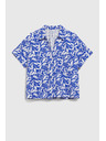 Moodo Kék ing gallérral és növényi mintával Moodo
