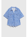 Moodo Kék csíkos ing gombokkal és zsebekke Moodo