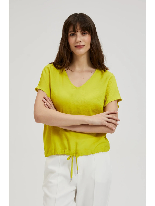 Moodo V-nyakú ing derékban megkötővel, zöld Moodo