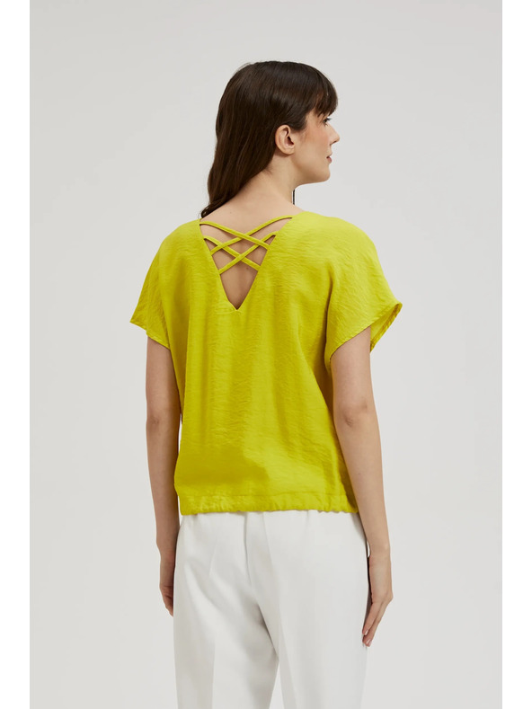 Moodo V-nyakú ing derékban megkötővel, zöld Moodo