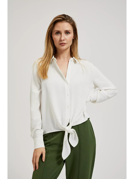 Moodo Hosszú ujjú ing megkötővel, fehér Moodo