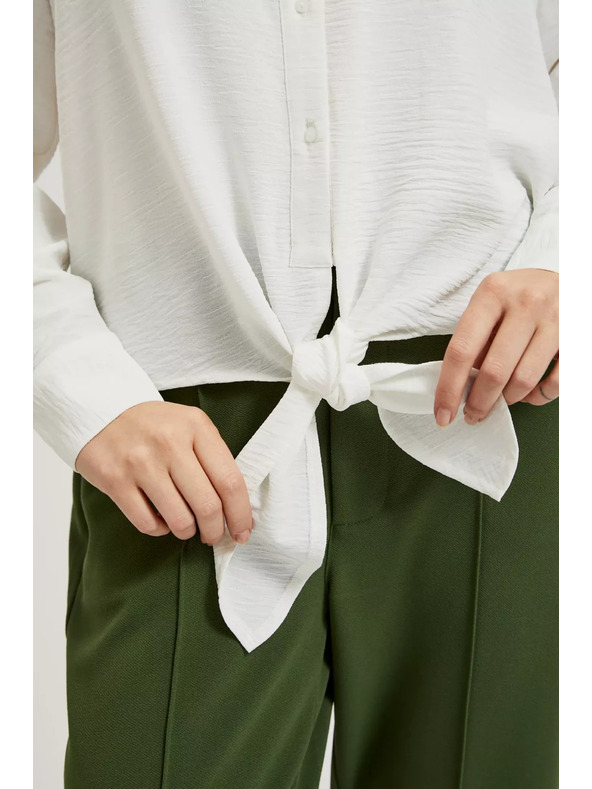 Moodo Hosszú ujjú ing megkötővel, fehér Moodo