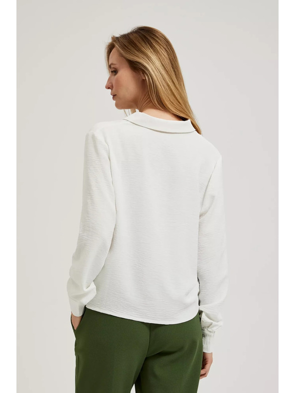 Moodo Hosszú ujjú ing megkötővel, fehér Moodo