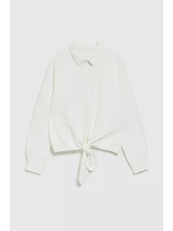 Moodo Hosszú ujjú ing megkötővel, fehér Moodo