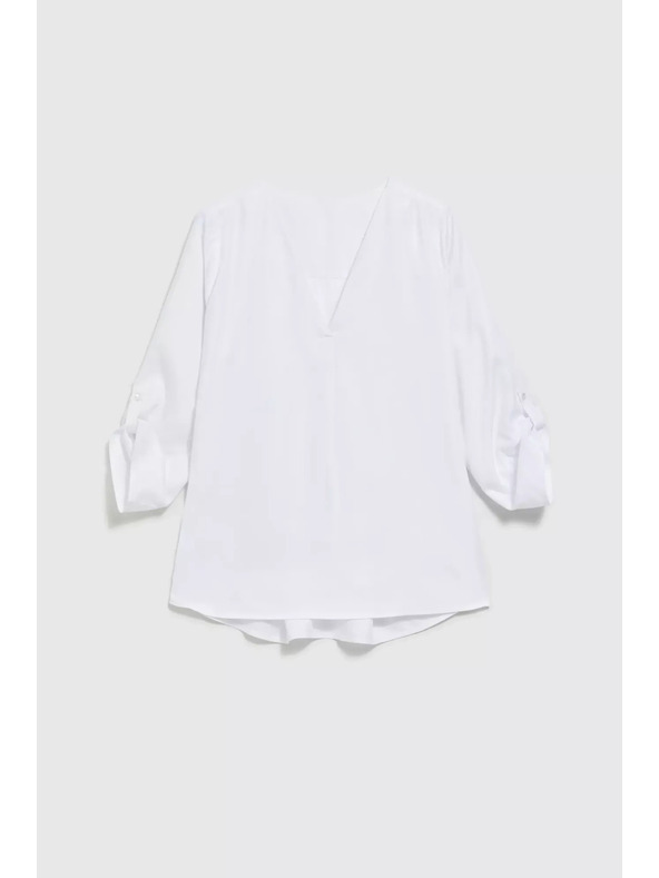 Moodo V-nyakú ing felhajtott ujjakkal, fehér Moodo