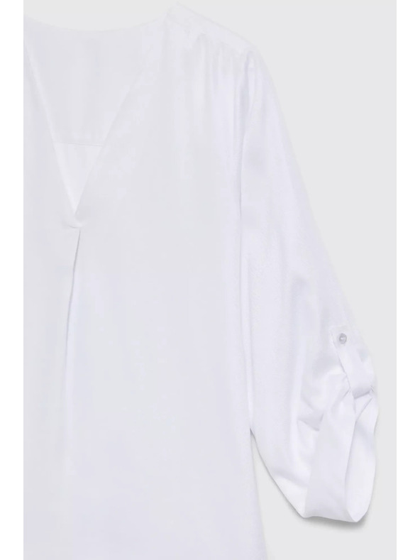 Moodo V-nyakú ing felhajtott ujjakkal, fehér Moodo