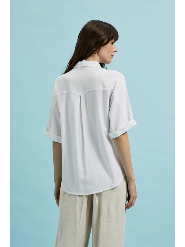 Moodo Fehér ing rövid és bő ujjakkal Moodo