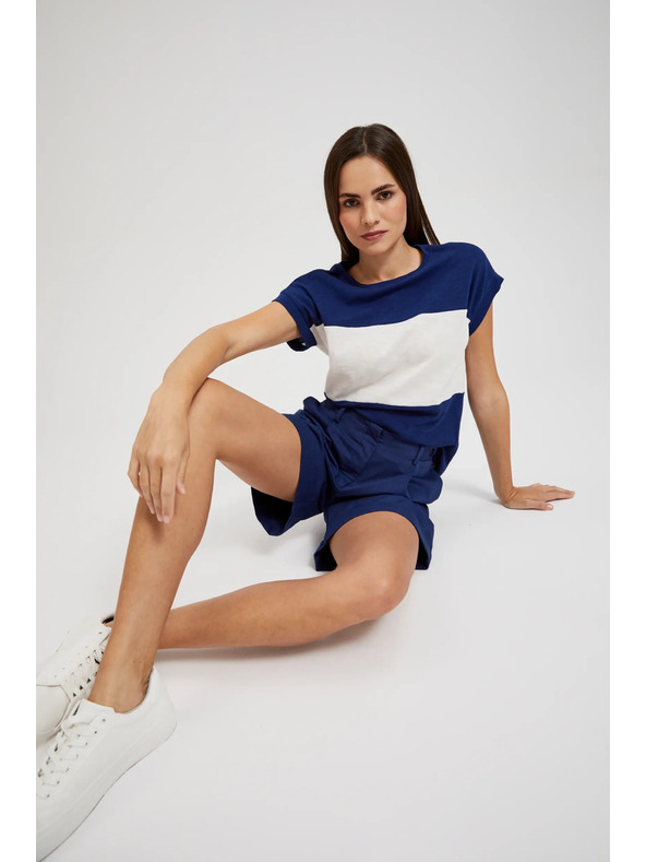 Moodo Sötétkék térdig érő rövidnadrág Moodo