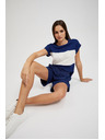 Moodo Sötétkék térdig érő rövidnadrág Moodo