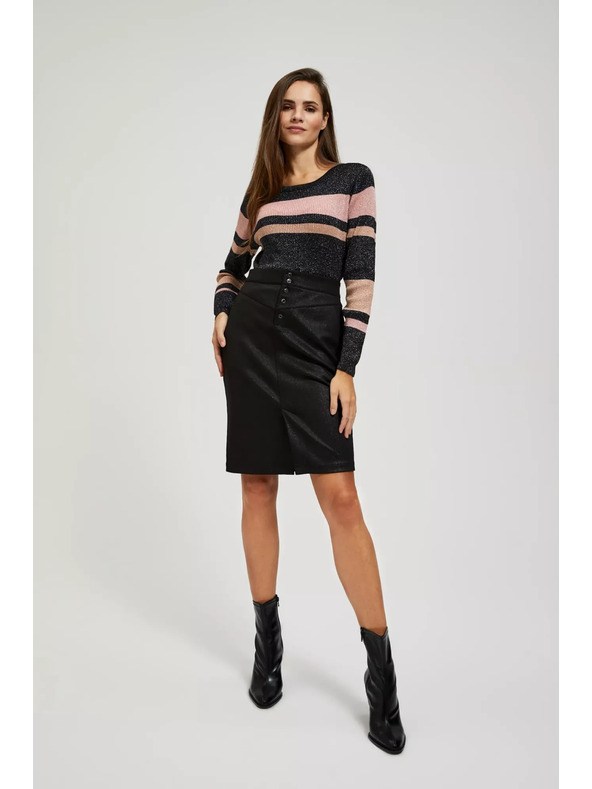 Moodo Ceruska szoknya díszgombokkal fekete Moodo