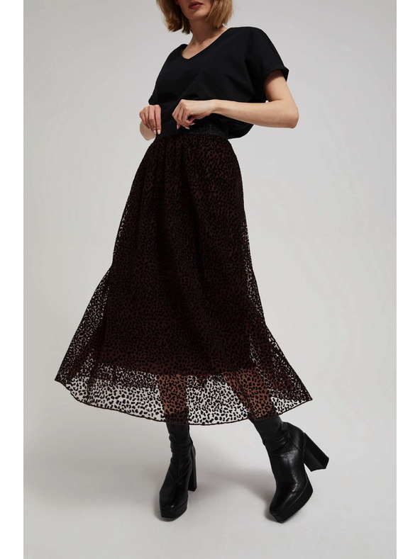 Moodo Bő midi szoknya gesztenyebarna Moodo