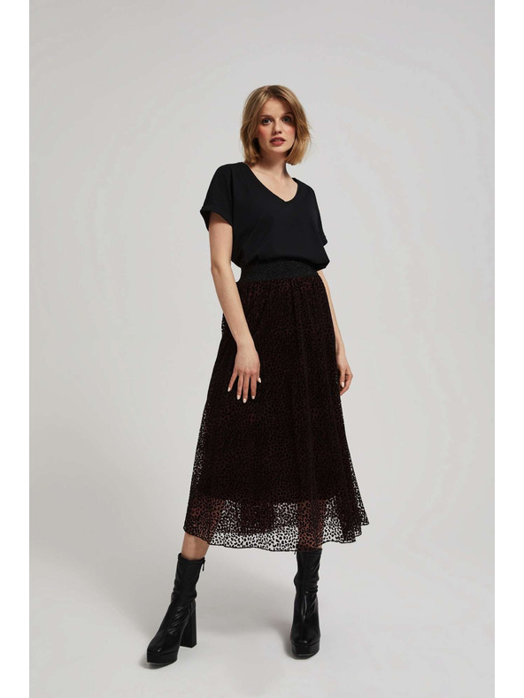 Moodo Bő midi szoknya gesztenyebarna Moodo