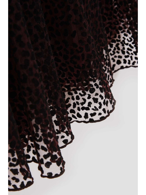 Moodo Bő midi szoknya gesztenyebarna Moodo