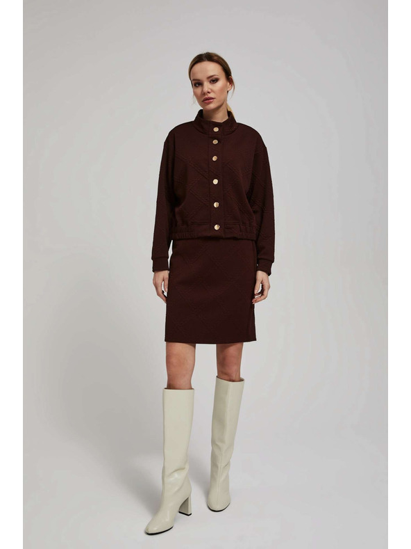 Moodo Karcsúsított gesztenyebarna térdig érő szoknya Moodo