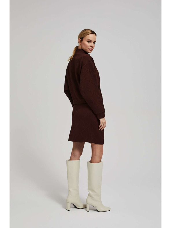 Moodo Karcsúsított gesztenyebarna térdig érő szoknya Moodo