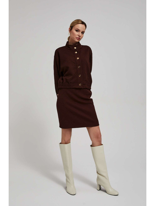 Moodo Karcsúsított gesztenyebarna térdig érő szoknya Moodo