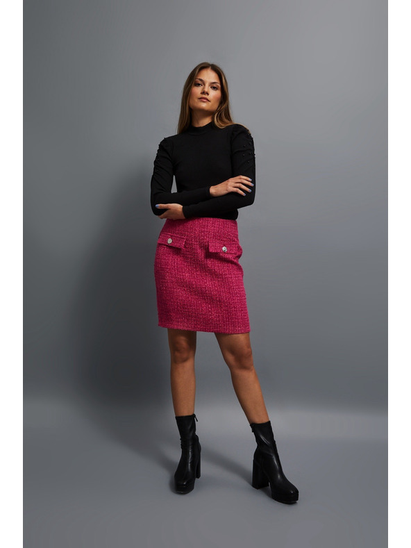 Moodo Tweed stílusú szoknya rózsaszín Moodo